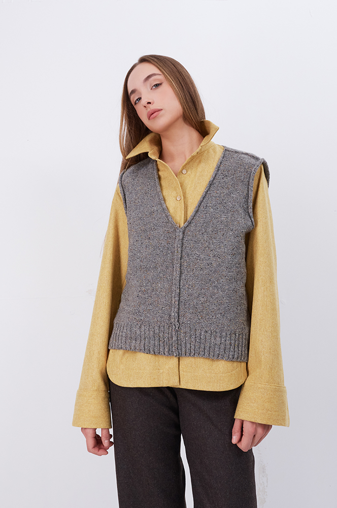 Камізелька в'язана твідова (КА 100)